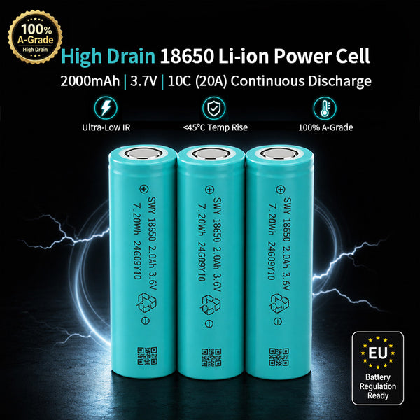 EVE 18650 Li-ion Power Cell20P 25P 30P 26V 29V 33V 35V|3.7V|10C (20A)