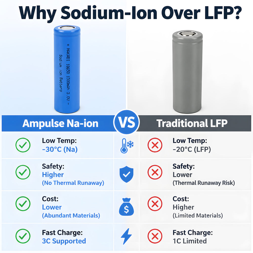 18650 Sodium Ion Battery 1500mAh 3.0V Grade A Cell 3000 Cycles 3C High Discharge Rechargeable Lithium Alternative