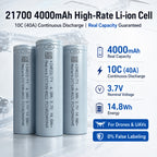 21700 40P 50E 4000mAh 5000mAh 10C 3C Lithium Ion Battery For Electric Vehicle Medical Device Long Cycle Life Safe