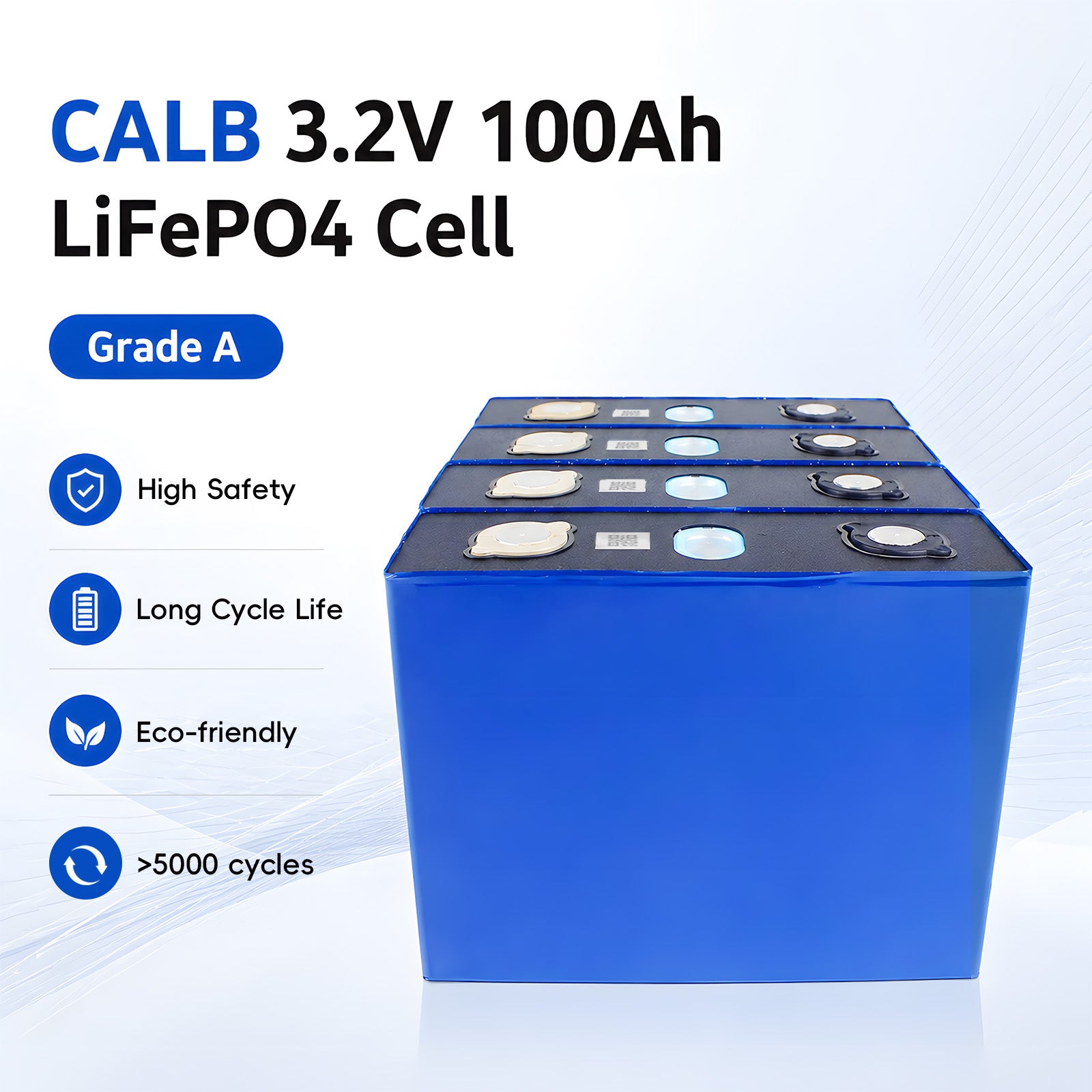 Grade A CALB 3.2V 100Ah LiFePO4 Prismatic Battery Cell for Solar & RV
