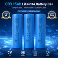 Premium EVE C33 3.2V 15Ah LiFePO4 Cylindrical Battery Cell for Solar & RV