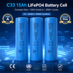 Premium EVE C33 3.2V 15Ah LiFePO4 Cylindrical Battery Cell for Solar & RV