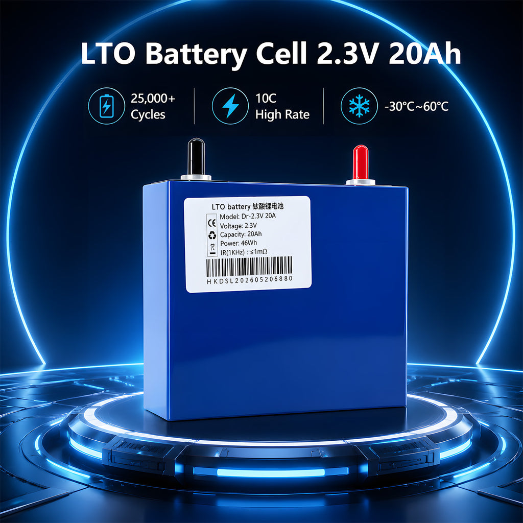 DZ LTO Battery Cell 2.3V 20Ah Lithium Titanate 25000 Cycles High Rate 10C Discharge Fast Charging Prismatic Power Grade A